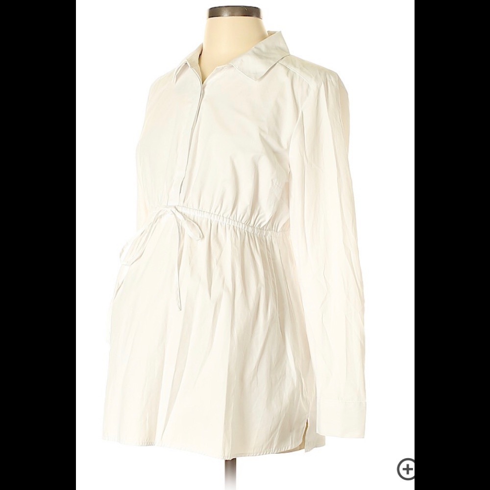 Maternity Classic white collar top
